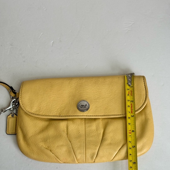 Coach Yellow Leather Large Wristlet Clutch - Picture 7 of 10